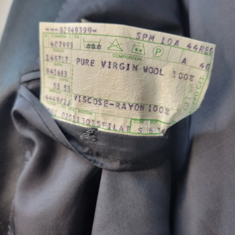 Giorgio Armani Blazer Mens 44R Black Virgin Wool 2-Button Sport Coat